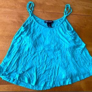 Green tank top with built-in bra